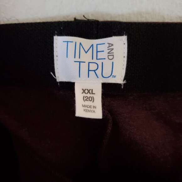 Time And Tru Womens Burgundy Stretch Pull-On Pants XXL 20 Rayon Blend - Picture 5 of 7